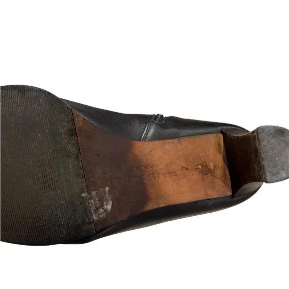 Ralph Lauren Blue Label Italian Leather Heeled Tall Zipper Boots Sz 7 Brown - Picture 14 of 16